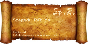 Szegedy Róza névjegykártya